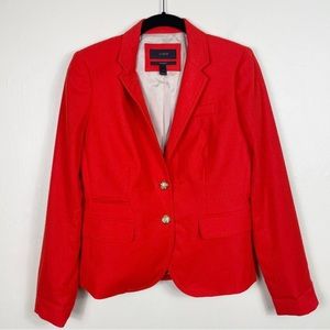 J. Crew - Vibrant Orange Flannel Wool Classic Fit Schoolboy Blazer Jacket